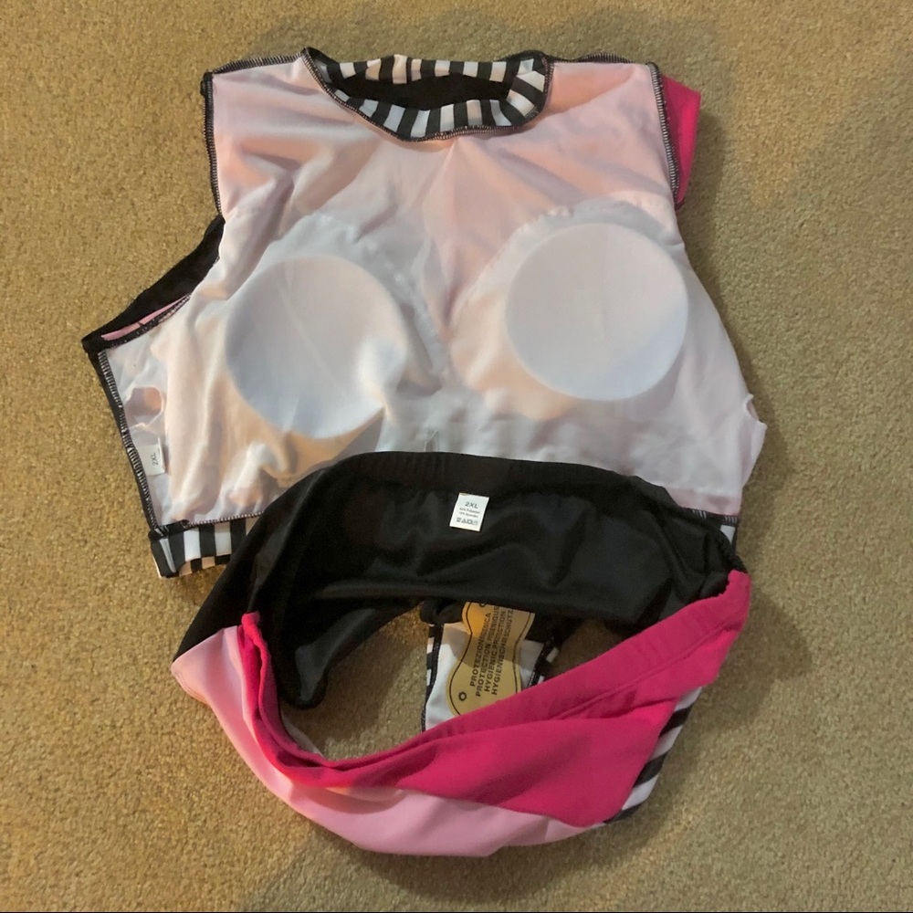 NWT 2X 🥳HP WIN 🏆 Curvy pink petal pink and fuscia crop plus bikini high waist - Picture 7 of 9